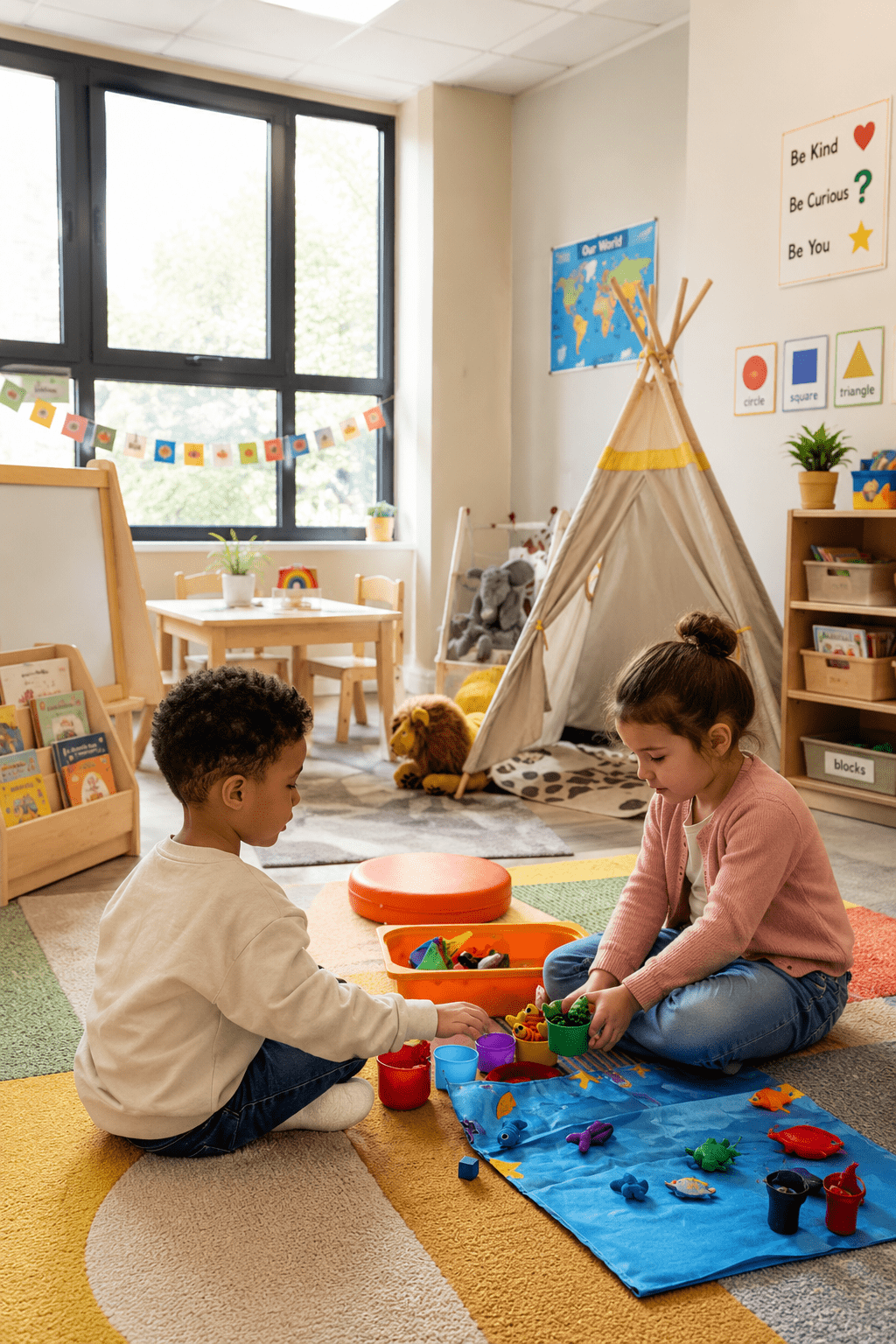 Orlando Language Academy okul öncesi yabancı dil eğitiminde etkinlik yapan çocuklar